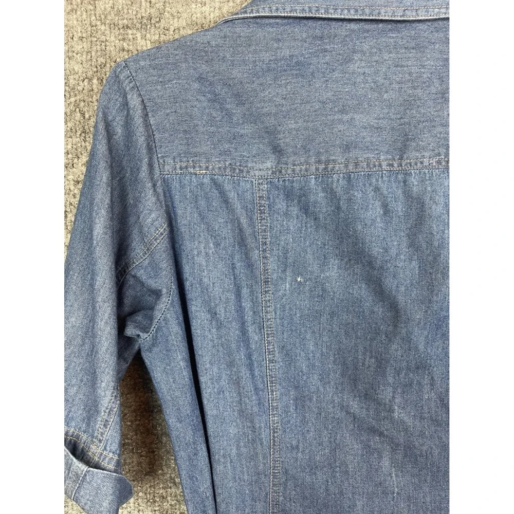 Pendleton Denim Shirt Dress Women's S Blue good Vintage Fit Cotton Midi - Picture 13 of 13